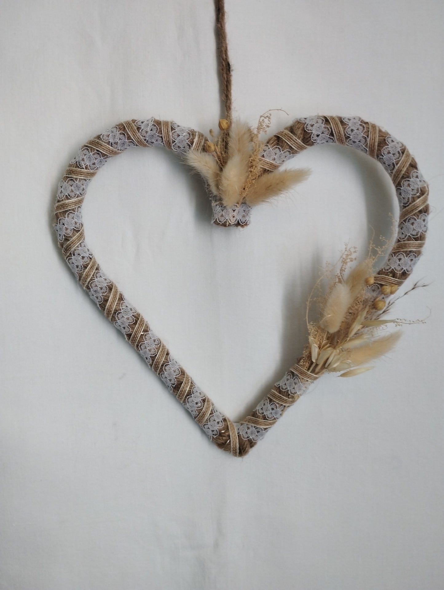 Suspension Cœur et Fleurs séchées avec LED